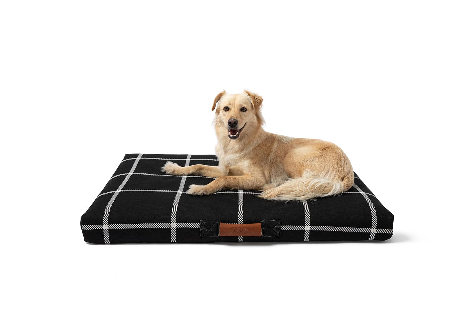 LAY LO™ Pets Classic Black Plaid | Dog Bed or Bed Cover Lay Lo Pets, black plaid dog bed, dog bed cover