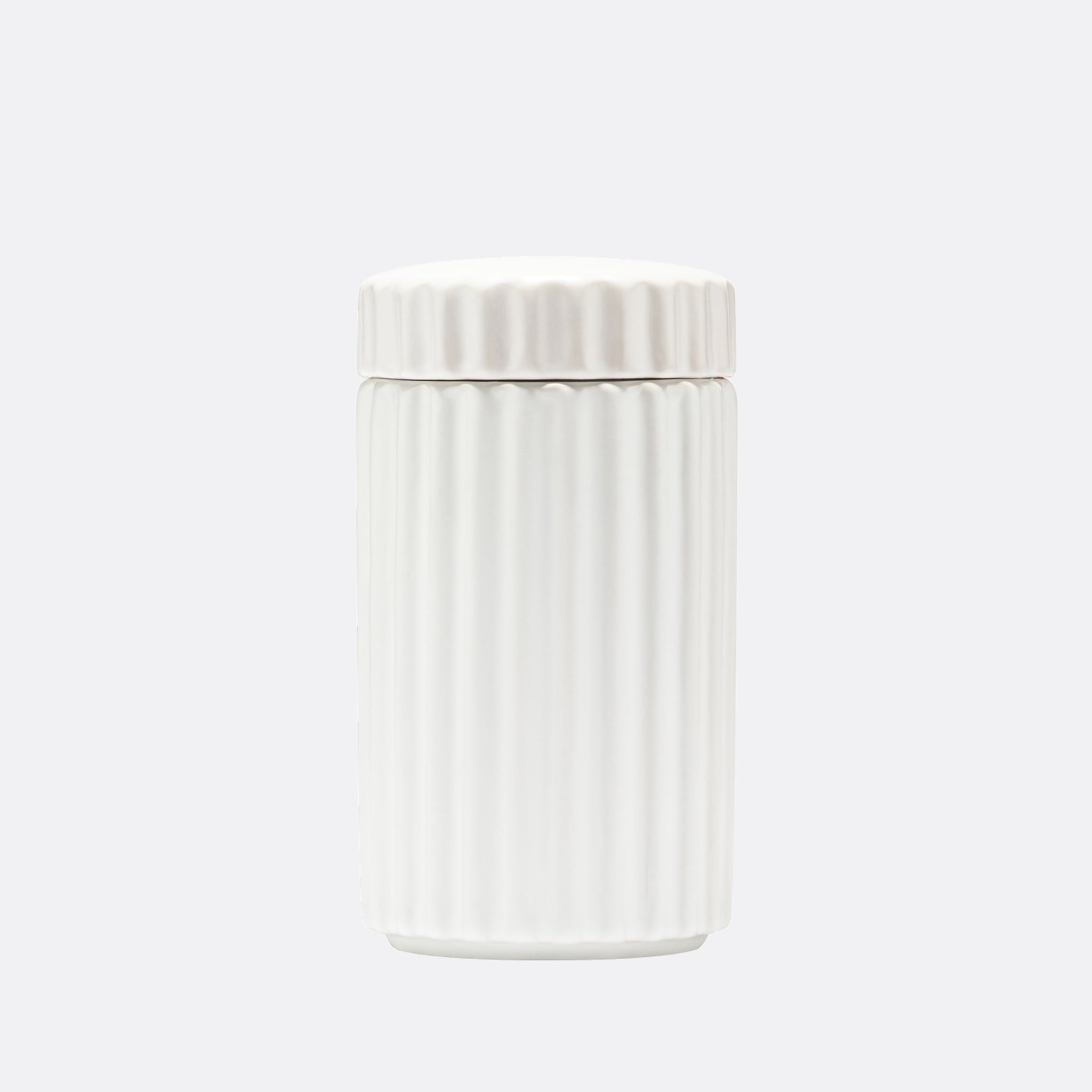 Waggo White Ripple Ripple Ceramic Dog Treat Jar by Waggo Lay Lo Pets