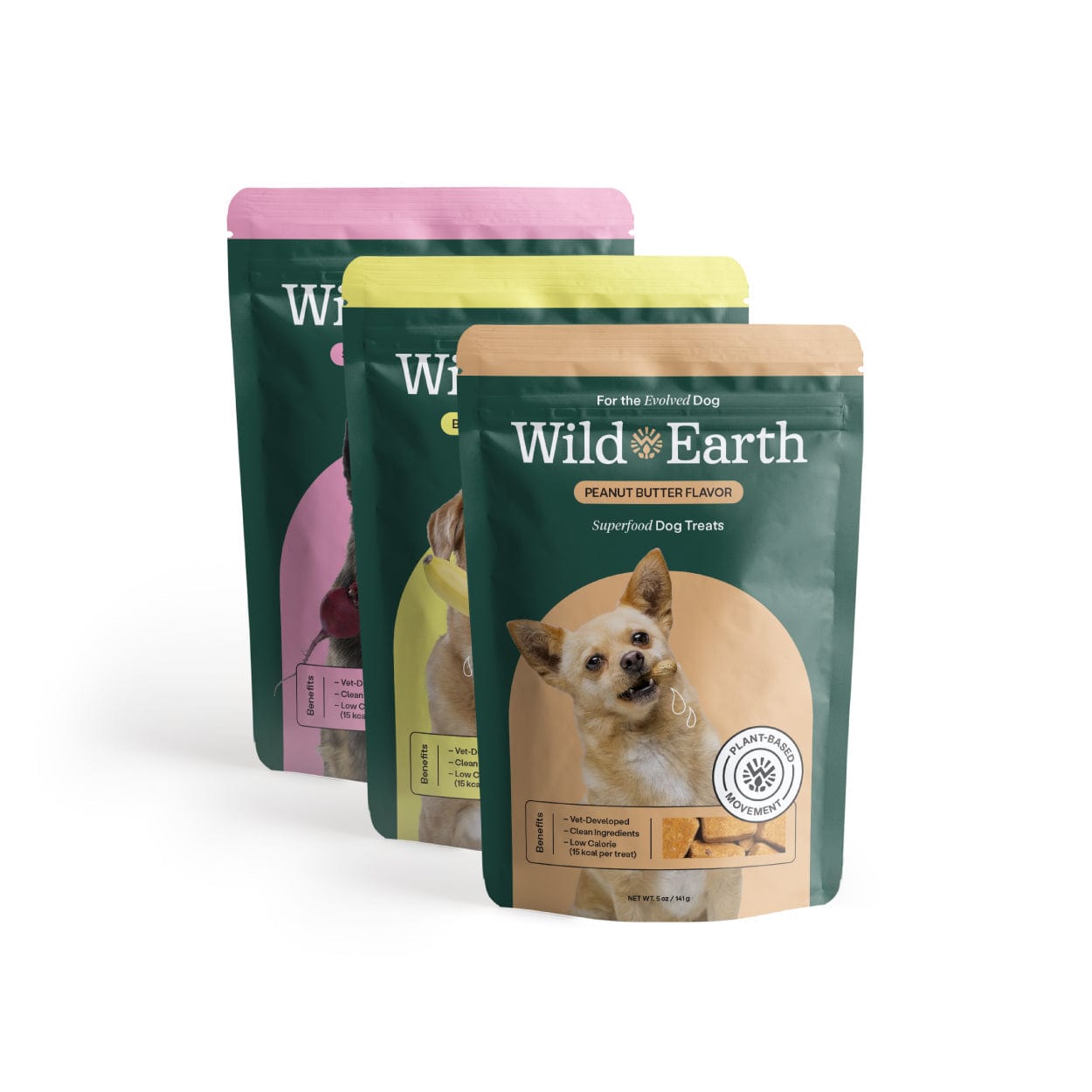 Wild Earth 3 Flavor Variety Pack 3 Pack - Superfood Dog Treats with Koji (5 oz per bag) by Wild Earth Lay Lo Pets